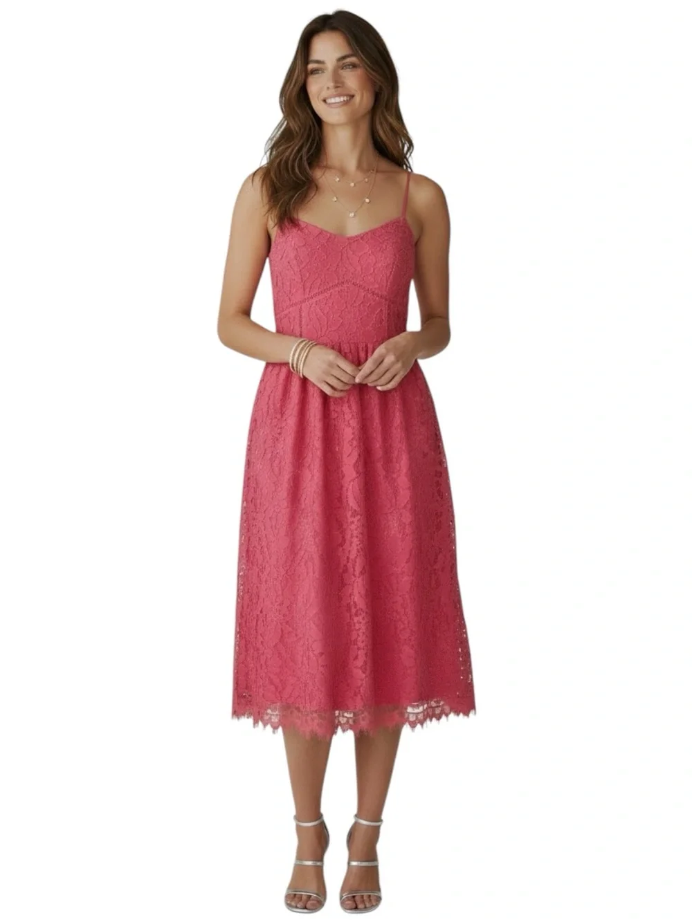 NWT CECE Terra Rose Sleeveless Lace Fitted Bodice Lined A-Line Dress Size 10
